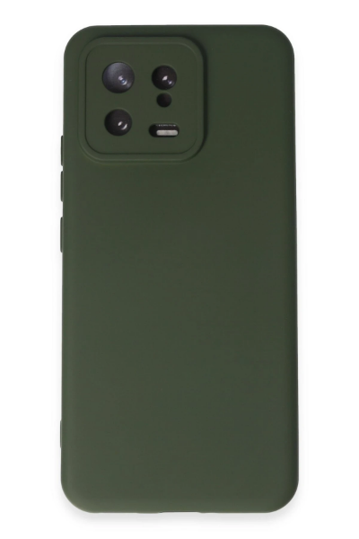 Newface Xiaomi Mi 13 Kılıf Nano içi Kadife Silikon - Koyu Yeşil resmi