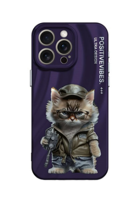 Newface iPhone 14 Pro Kılıf Crew Desenli Kapak - Kedi - 2 resmi