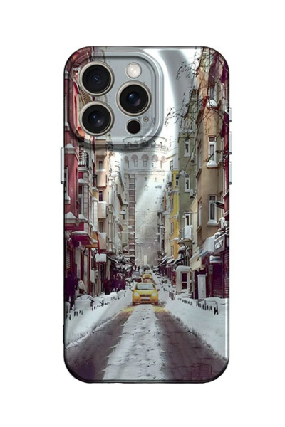 Newface iPhone 14 Pro Max Kılıf Crew Desenli Kapak - Galata Kulesi resmi