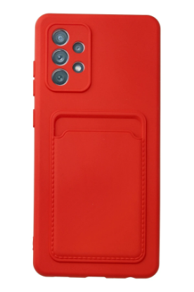 Newface Samsung Galaxy A52 Kılıf Kelvin Kartvizitli Silikon - Kırmızı resmi