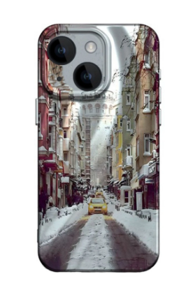 Newface iPhone 15 Kılıf Crew Desenli Kapak - Galata Kulesi resmi