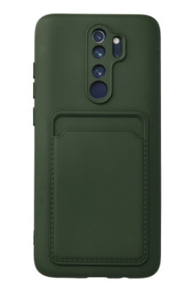 Newface Xiaomi Redmi Note 8 Pro Kılıf Kelvin Kartvizitli Silikon - Koyu Yeşil resmi