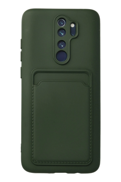 Newface Xiaomi Redmi Note 8 Pro Kılıf Kelvin Kartvizitli Silikon - Koyu Yeşil resmi