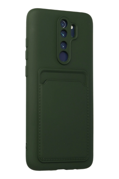 Newface Xiaomi Redmi Note 8 Pro Kılıf Kelvin Kartvizitli Silikon - Koyu Yeşil resmi