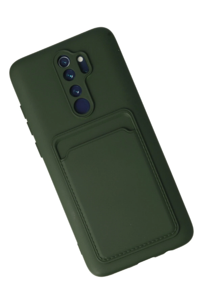 Newface Xiaomi Redmi Note 8 Pro Kılıf Kelvin Kartvizitli Silikon - Koyu Yeşil resmi