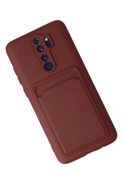 Newface Xiaomi Redmi Note 8 Pro Kılıf Kelvin Kartvizitli Silikon - Bordo resmi