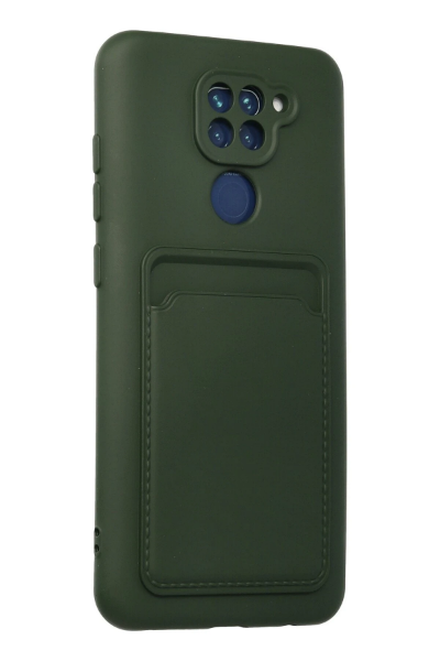 Newface Xiaomi Redmi Note 9 Kılıf Kelvin Kartvizitli Silikon - Koyu Yeşil resmi