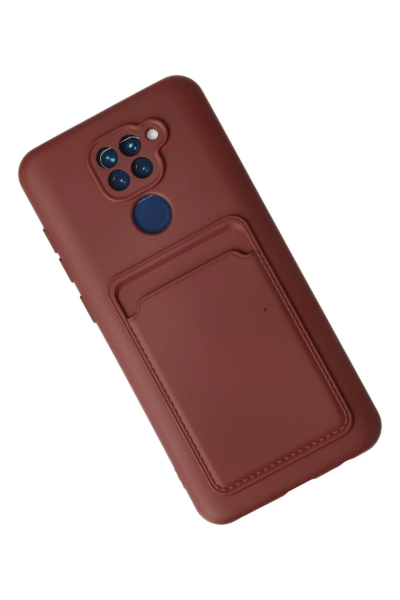 Newface Xiaomi Redmi Note 9 Kılıf Kelvin Kartvizitli Silikon - Bordo resmi