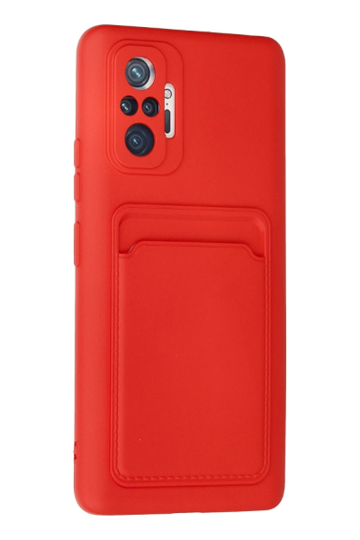 Newface Xiaomi Redmi Note 10 Pro Kılıf Kelvin Kartvizitli Silikon - Kırmızı resmi