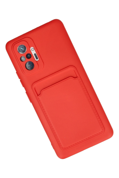 Newface Xiaomi Redmi Note 10 Pro Kılıf Kelvin Kartvizitli Silikon - Kırmızı resmi