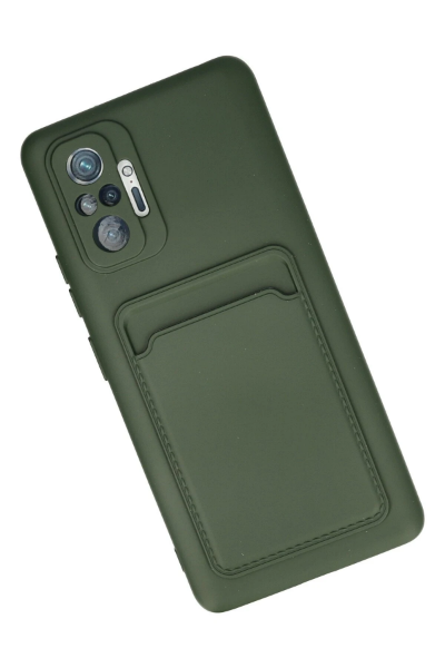 Newface Xiaomi Redmi Note 10 Pro Kılıf Kelvin Kartvizitli Silikon - Koyu Yeşil resmi