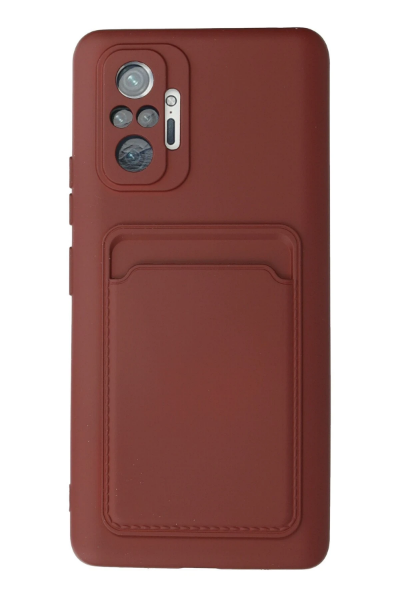 Newface Xiaomi Redmi Note 10 Pro Kılıf Kelvin Kartvizitli Silikon - Bordo resmi