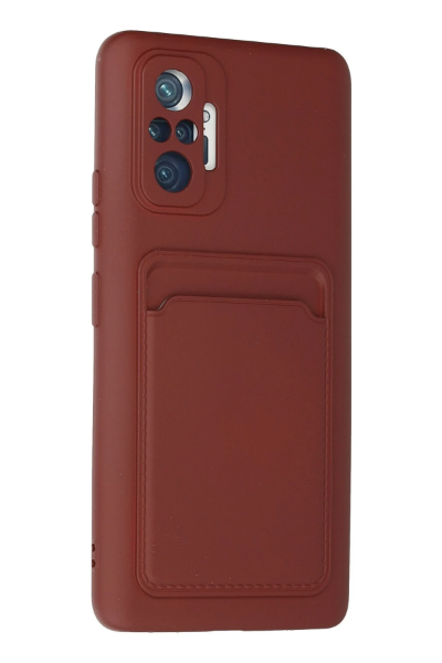 Newface Xiaomi Redmi Note 10 Pro Kılıf Kelvin Kartvizitli Silikon - Bordo resmi