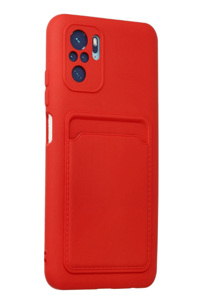 Newface Xiaomi Redmi Note 10S Kılıf Kelvin Kartvizitli Silikon - Kırmızı resmi