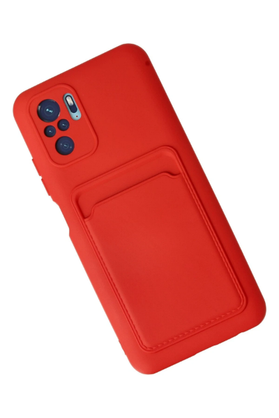 Newface Xiaomi Redmi Note 10S Kılıf Kelvin Kartvizitli Silikon - Kırmızı resmi