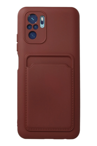 Newface Xiaomi Redmi Note 10S Kılıf Kelvin Kartvizitli Silikon - Bordo resmi