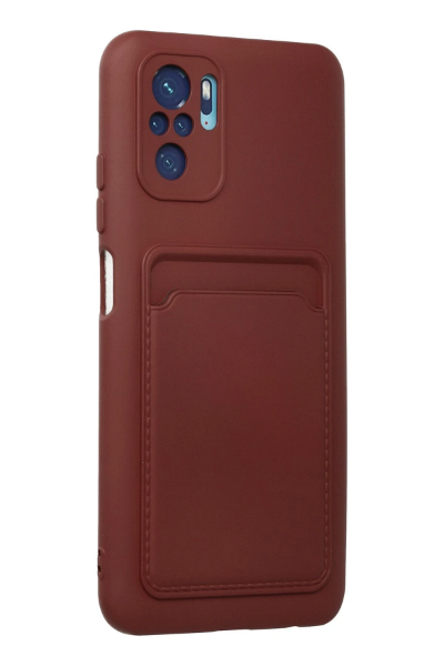 Newface Xiaomi Redmi Note 10S Kılıf Kelvin Kartvizitli Silikon - Bordo resmi