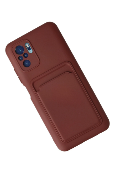 Newface Xiaomi Redmi Note 10S Kılıf Kelvin Kartvizitli Silikon - Bordo resmi