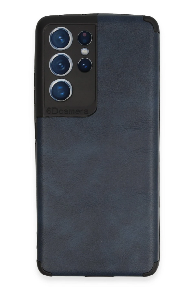 Newface Samsung Galaxy S21 Ultra Kılıf Loop Deri Silikon - Lacivert resmi