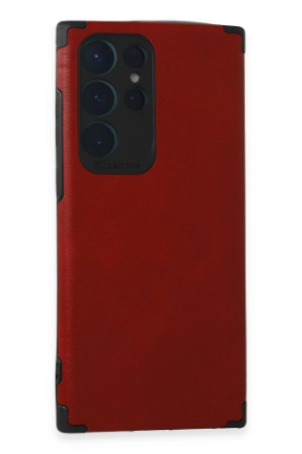 Newface Samsung Galaxy S22 Ultra Kılıf Loop Deri Silikon - Kırmızı resmi
