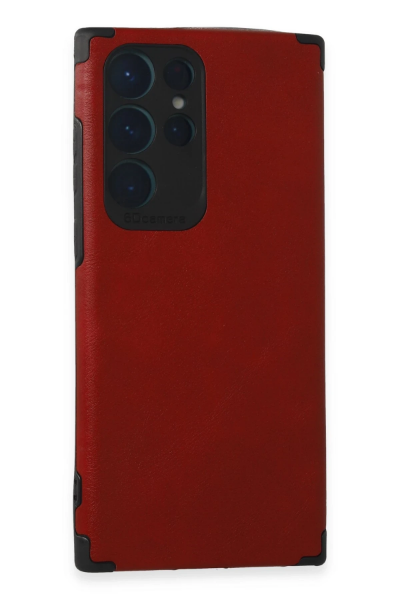 Newface Samsung Galaxy S22 Ultra Kılıf Loop Deri Silikon - Kırmızı resmi