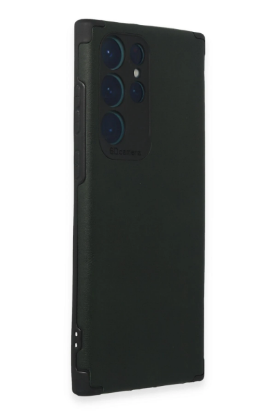 Newface Samsung Galaxy S22 Ultra Kılıf Loop Deri Silikon - Yeşil resmi