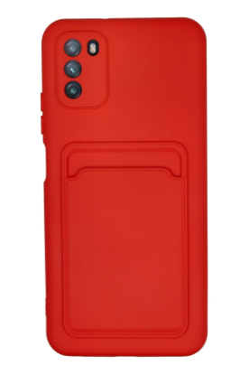 Newface Xiaomi Pocophone M3 Kılıf Kelvin Kartvizitli Silikon - Kırmızı resmi