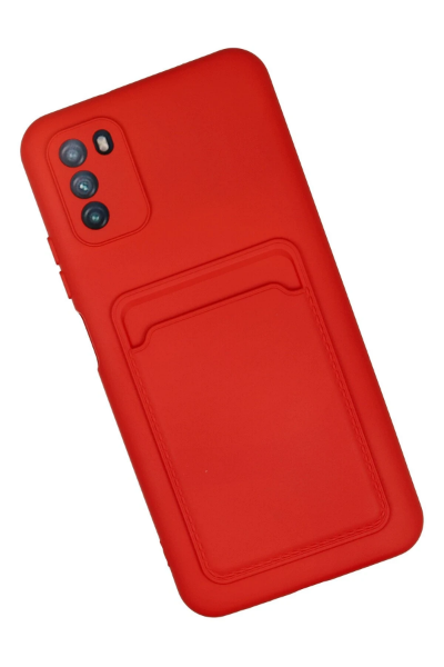 Newface Xiaomi Pocophone M3 Kılıf Kelvin Kartvizitli Silikon - Kırmızı resmi