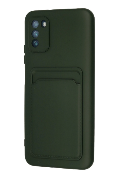 Newface Xiaomi Pocophone M3 Kılıf Kelvin Kartvizitli Silikon - Koyu Yeşil resmi