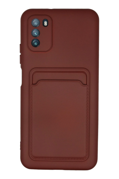 Newface Xiaomi Pocophone M3 Kılıf Kelvin Kartvizitli Silikon - Bordo resmi