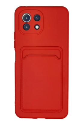 Newface Xiaomi Mi 11 Kılıf Kelvin Kartvizitli Silikon - Kırmızı resmi