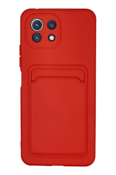 Newface Xiaomi Mi 11 Kılıf Kelvin Kartvizitli Silikon - Kırmızı resmi