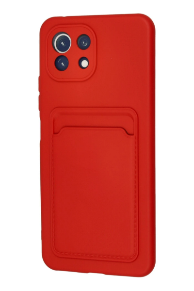 Newface Xiaomi Mi 11 Kılıf Kelvin Kartvizitli Silikon - Kırmızı resmi
