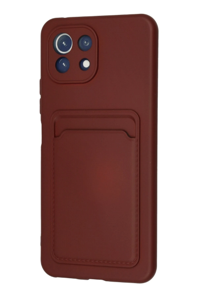 Newface Xiaomi Mi 11 Kılıf Kelvin Kartvizitli Silikon - Bordo resmi