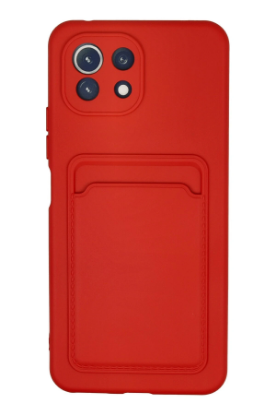 Newface Xiaomi Mİ 11 Lite Kılıf Kelvin Kartvizitli Silikon - Kırmızı resmi