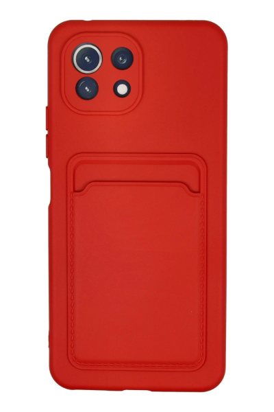 Newface Xiaomi Mİ 11 Lite Kılıf Kelvin Kartvizitli Silikon - Kırmızı resmi