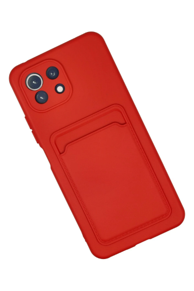 Newface Xiaomi Mİ 11 Lite Kılıf Kelvin Kartvizitli Silikon - Kırmızı resmi