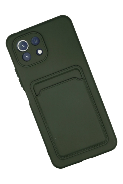 Newface Xiaomi Mİ 11 Lite Kılıf Kelvin Kartvizitli Silikon - Koyu Yeşil resmi