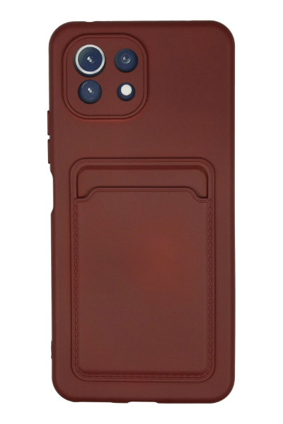 Newface Xiaomi Mİ 11 Lite Kılıf Kelvin Kartvizitli Silikon - Bordo resmi