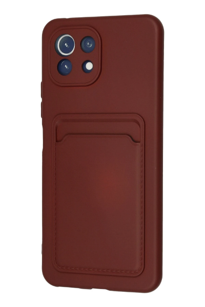 Newface Xiaomi Mİ 11 Lite Kılıf Kelvin Kartvizitli Silikon - Bordo resmi