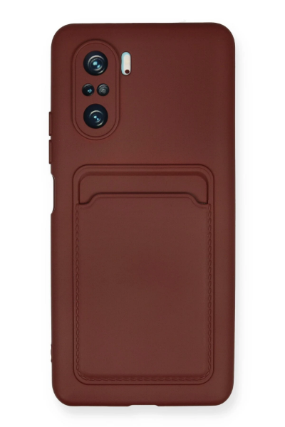 Newface Xiaomi Mi 11i Kılıf Kelvin Kartvizitli Silikon - Bordo resmi
