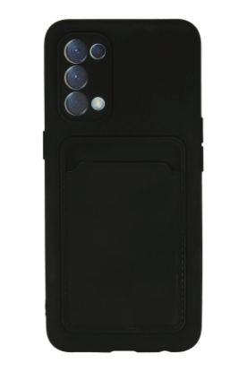 Newface Oppo Reno 5 Kılıf Kelvin Kartvizitli Silikon - Siyah resmi