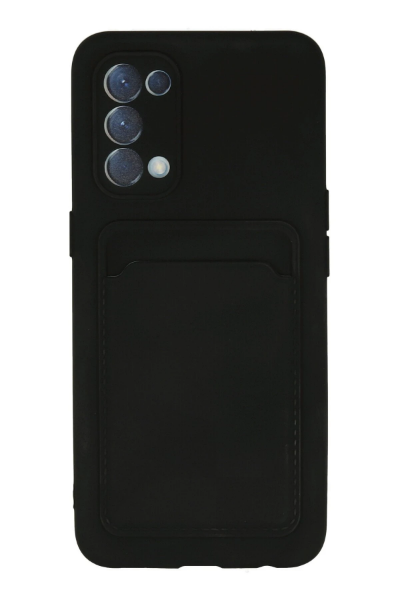 Newface Oppo Reno 5 Kılıf Kelvin Kartvizitli Silikon - Siyah resmi