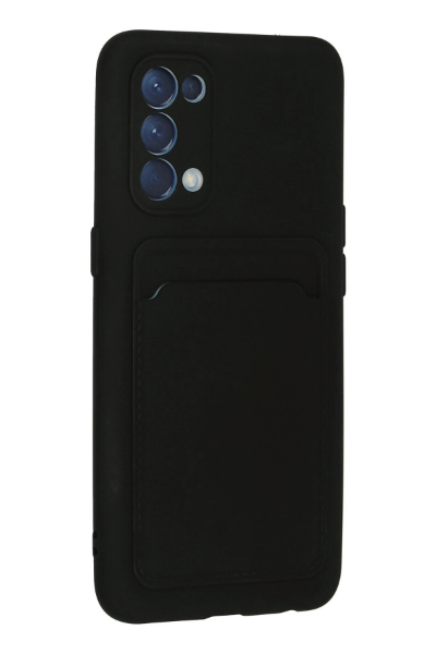 Newface Oppo Reno 5 Kılıf Kelvin Kartvizitli Silikon - Siyah resmi