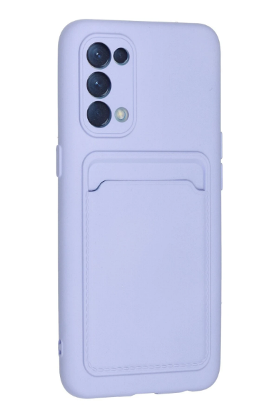 Newface Oppo Reno 5 Kılıf Kelvin Kartvizitli Silikon - Lila resmi