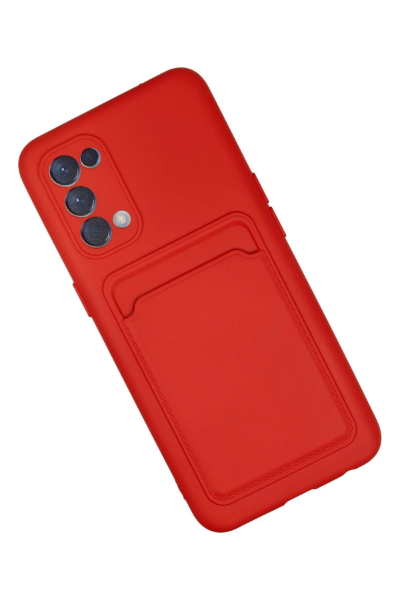 Newface Oppo Reno 5 Kılıf Kelvin Kartvizitli Silikon - Kırmızı resmi