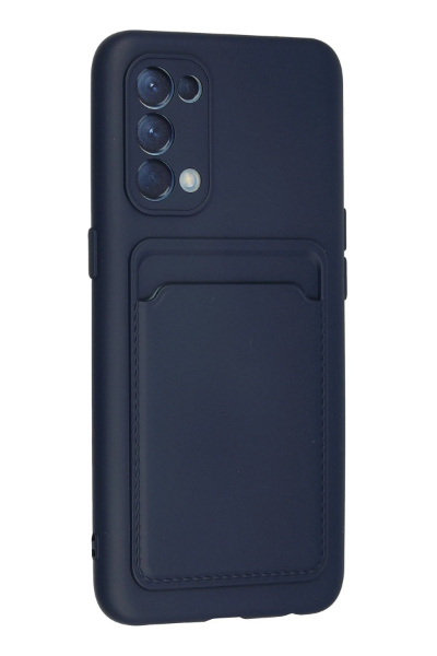 Newface Oppo Reno 5 Kılıf Kelvin Kartvizitli Silikon - Lacivert resmi