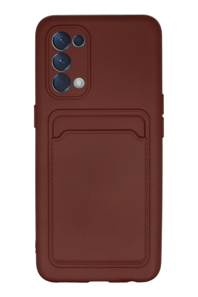 Newface Oppo Reno 5 Kılıf Kelvin Kartvizitli Silikon - Bordo resmi