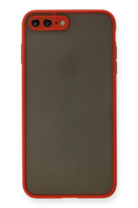 Newface iPhone 7 Plus Kılıf Montreal Silikon Kapak - Kırmızı resmi