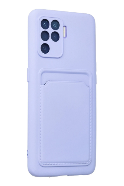 Newface Oppo Reno 5 Lite Kılıf Kelvin Kartvizitli Silikon - Lila resmi